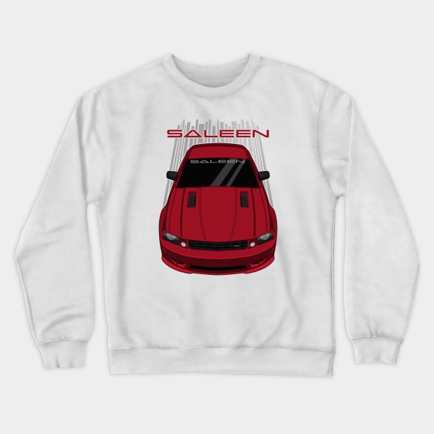 Ford Mustang Saleen 2005-2009 - Dark Candy Apple Red Crewneck Sweatshirt by V8social